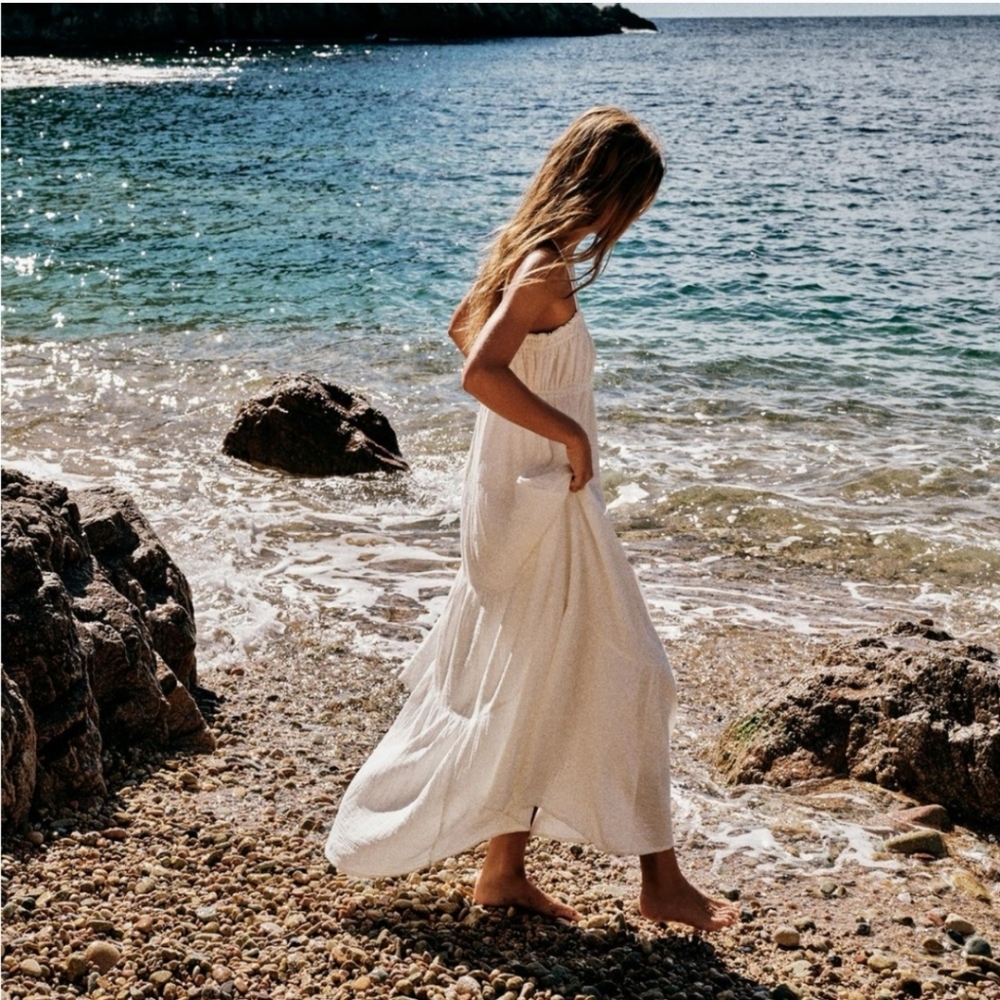 Zara Cotton Maxi Dress White NWT size XL - Picture 16 of 16